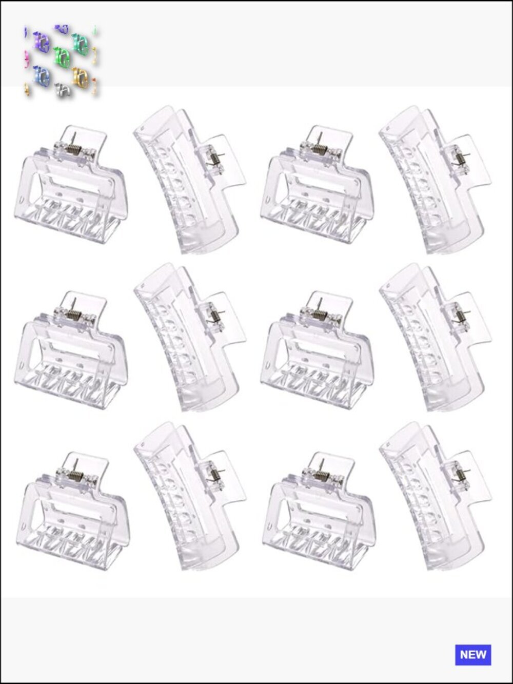12 Pack Rectangle Claw Clips Non-slip Matte Strong Hold for Thick Thin Hair